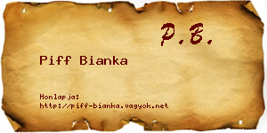 Piff Bianka névjegykártya